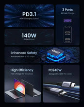 Load image into Gallery viewer, UGREEN Nexode 140W USB C GaN Charger-3 Ports Wall Charger
