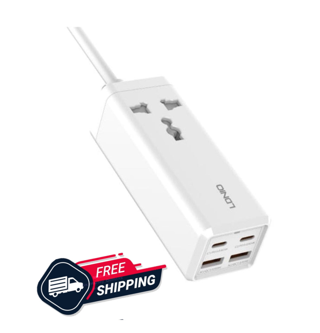 SC1418 Multifunction Power Adapter 65W 2PD Ports, 2 USB Ports, 2M Power Cord 2500 Watt Power