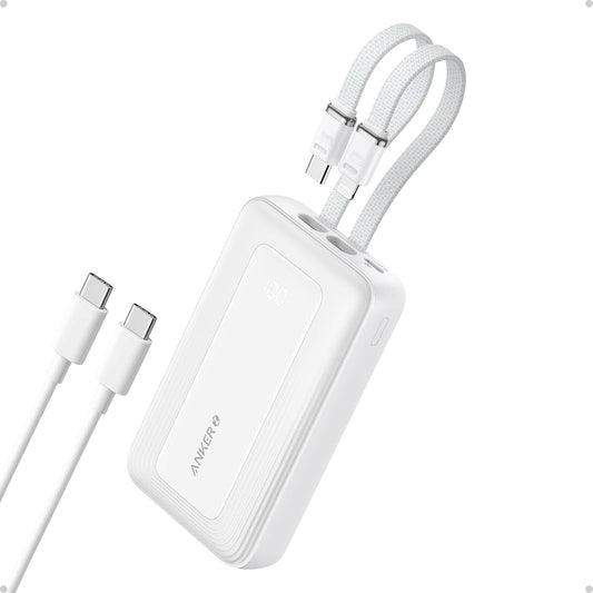 Anker Zolo Powerbank 10000mAh 30W Fast Portable Charger Built-in USB-C Lightning Cables A1680