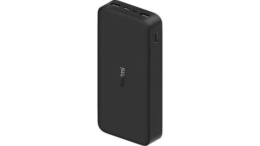 Xiaomi Redmi Power Bank 20000mAh – 18W Two-Way Fast Charging, Dual USB Output & Type-C/Micro USB Input, High-Capacity 74Wh Battery, Compatible with iPhone, Samsung, Android Devices – Black