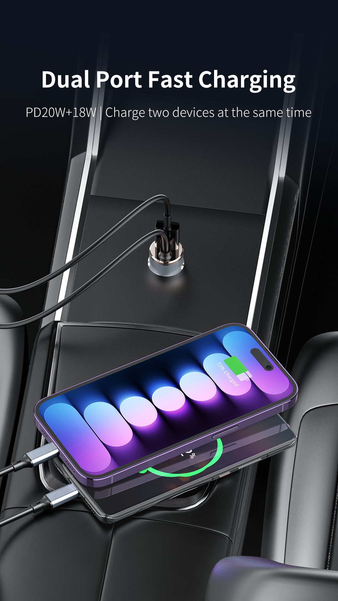 20 w MAXCO Car charger with lighting cable