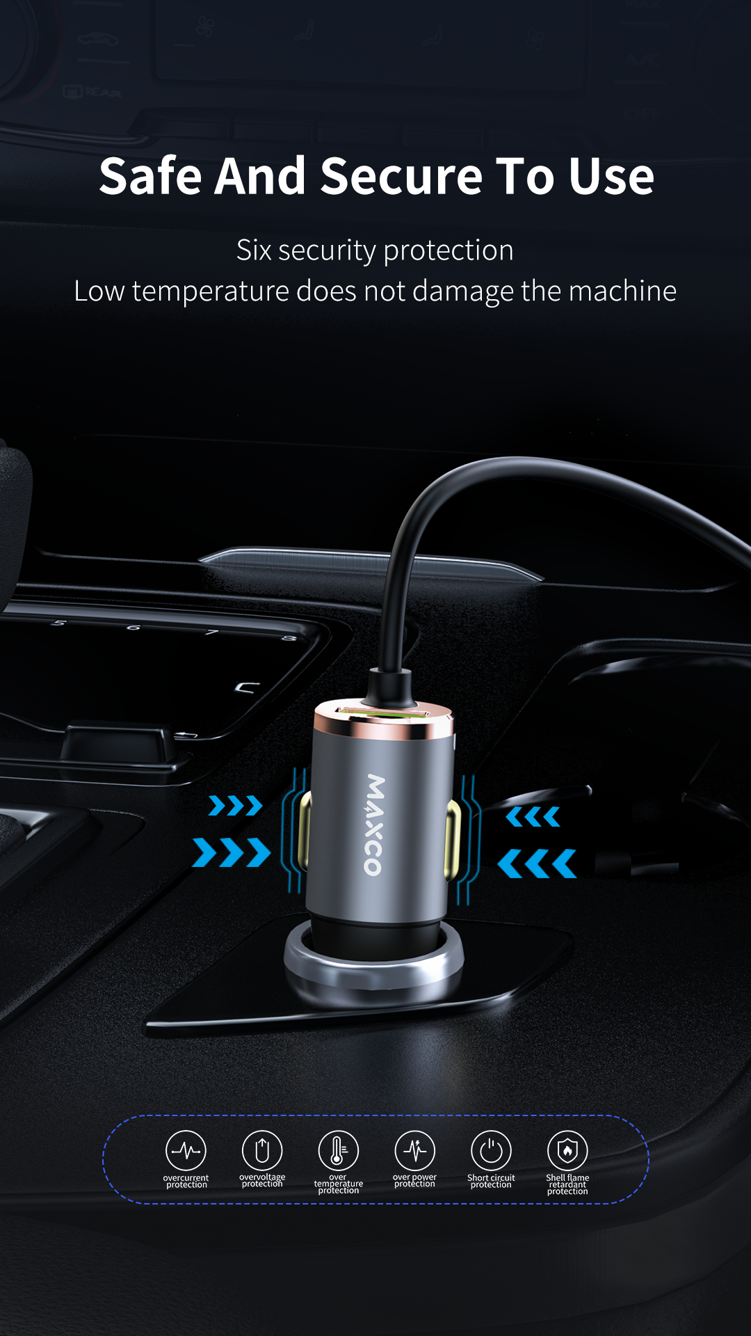 20 w MAXCO Car charger with lighting cable