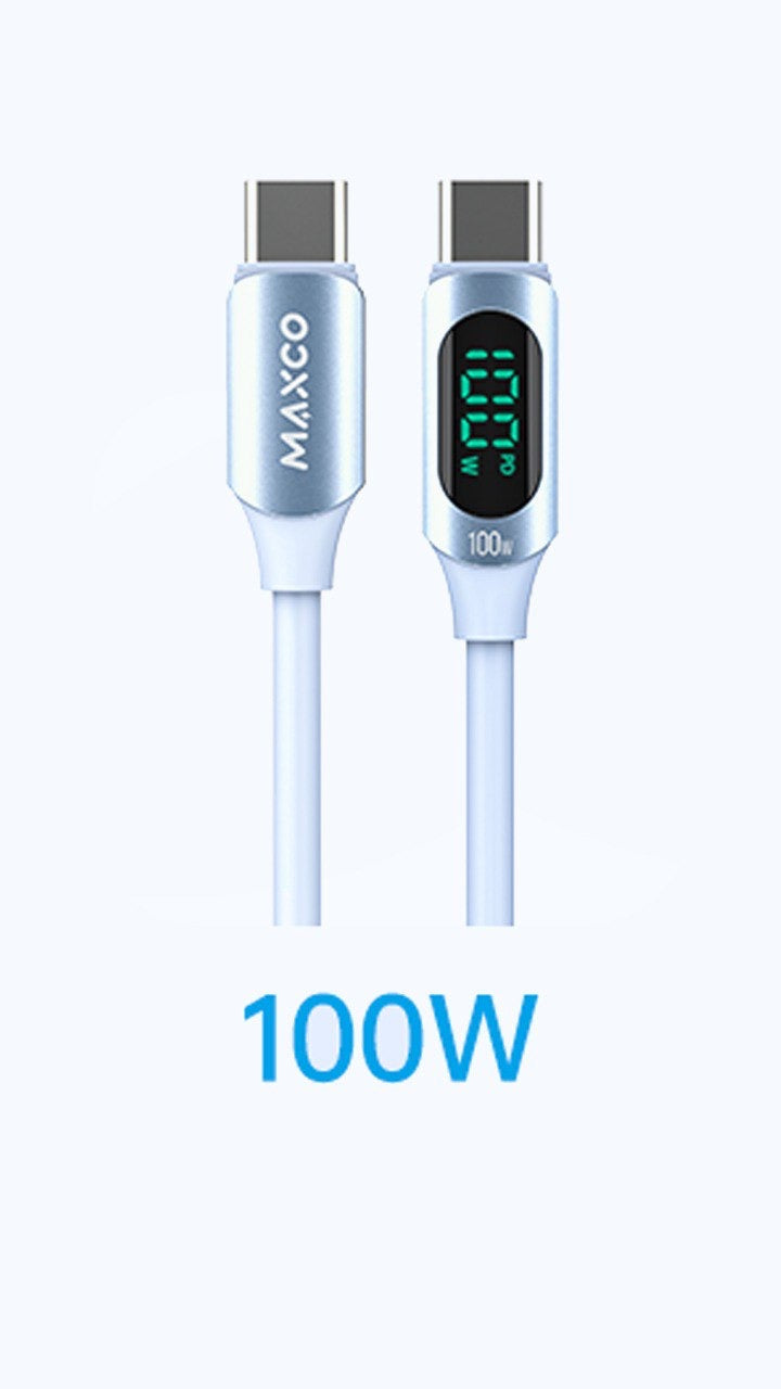 MAXCO 100 watt silicone cable digital display type-c to type-c -200 cm