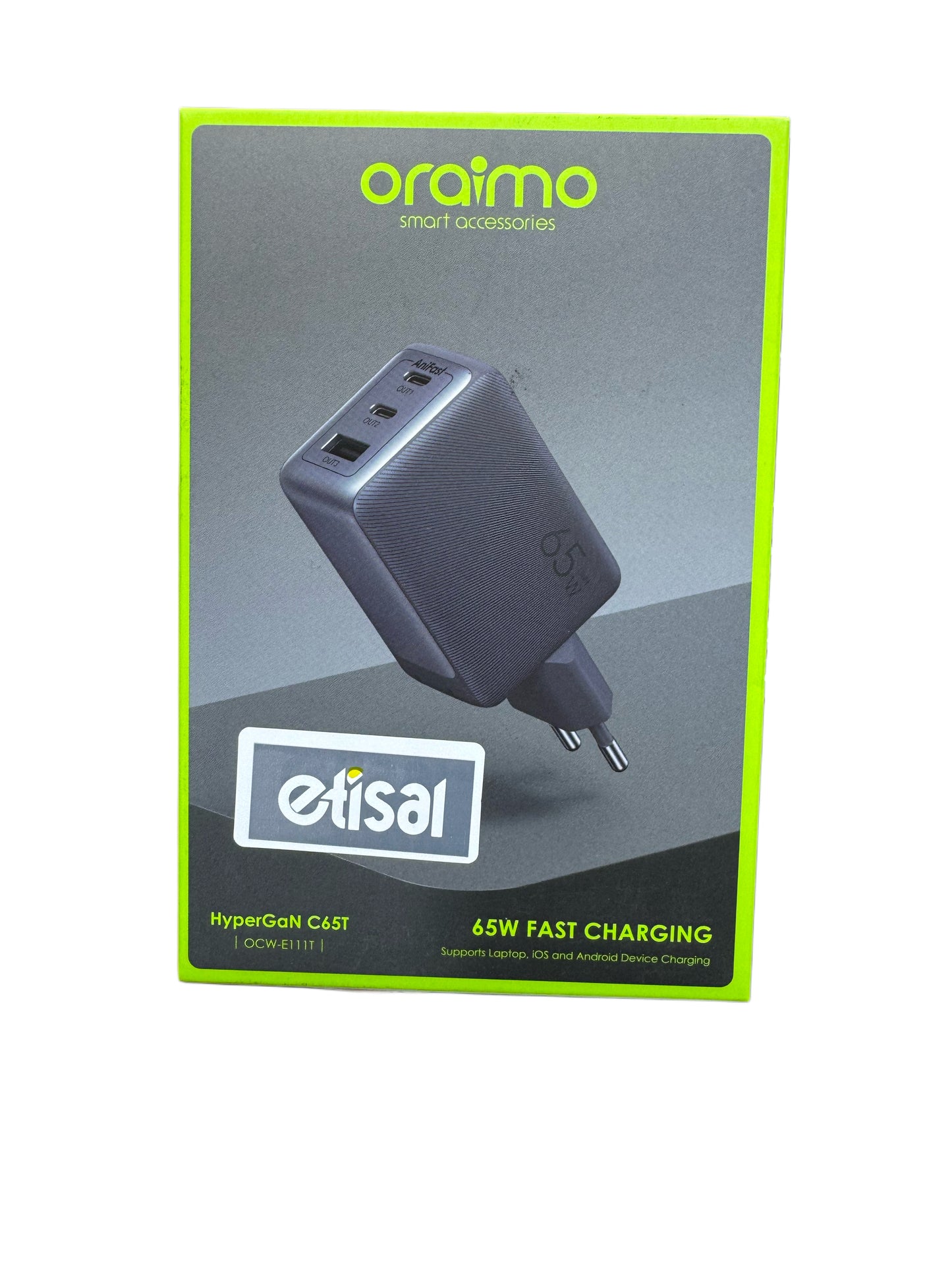Oraimo hyperGan 65 watt usb-c charger