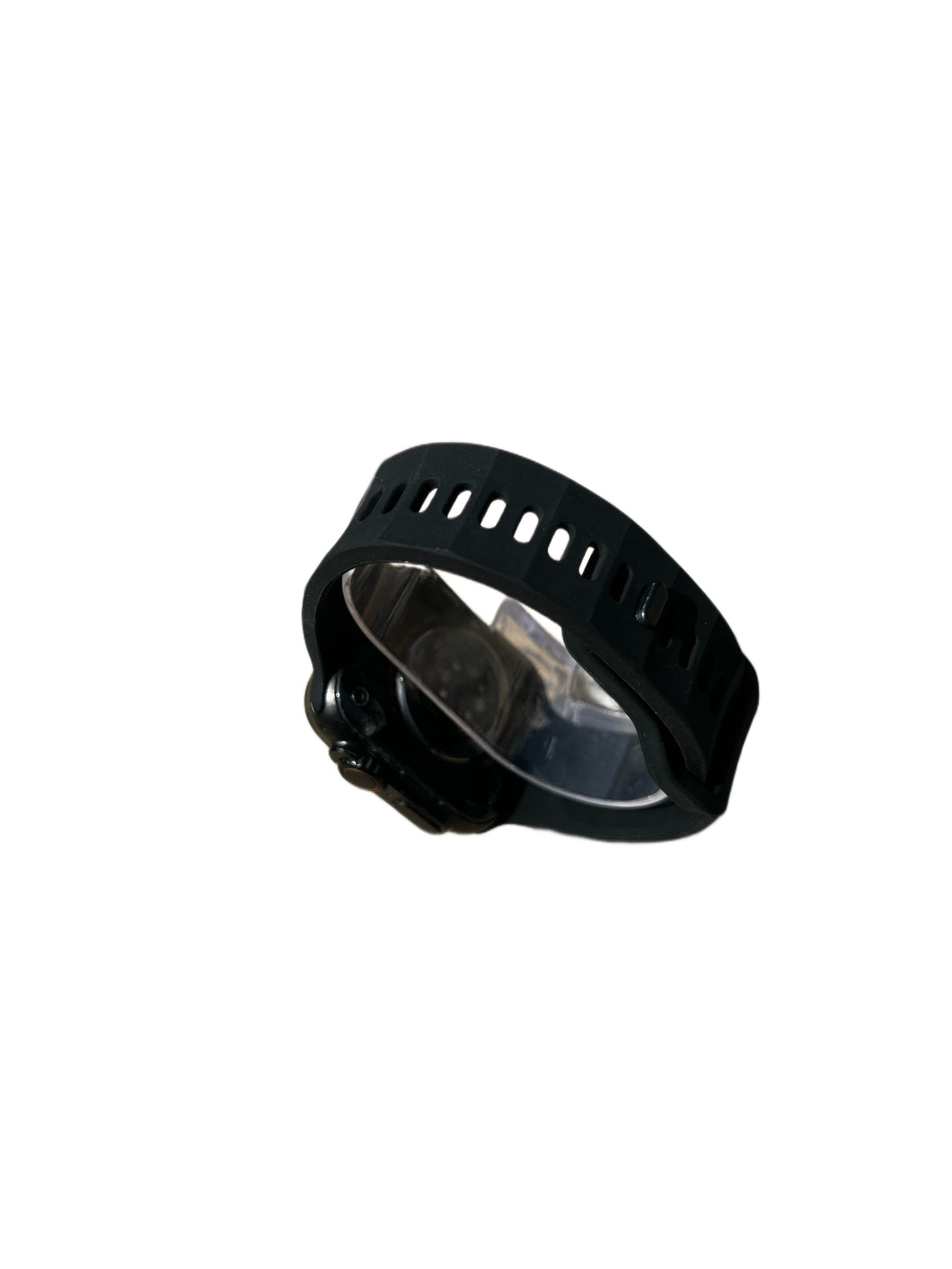 Silicone band for Apple Watch 42/44/45/49 black ( استراب الساعه و ليس ساعه )