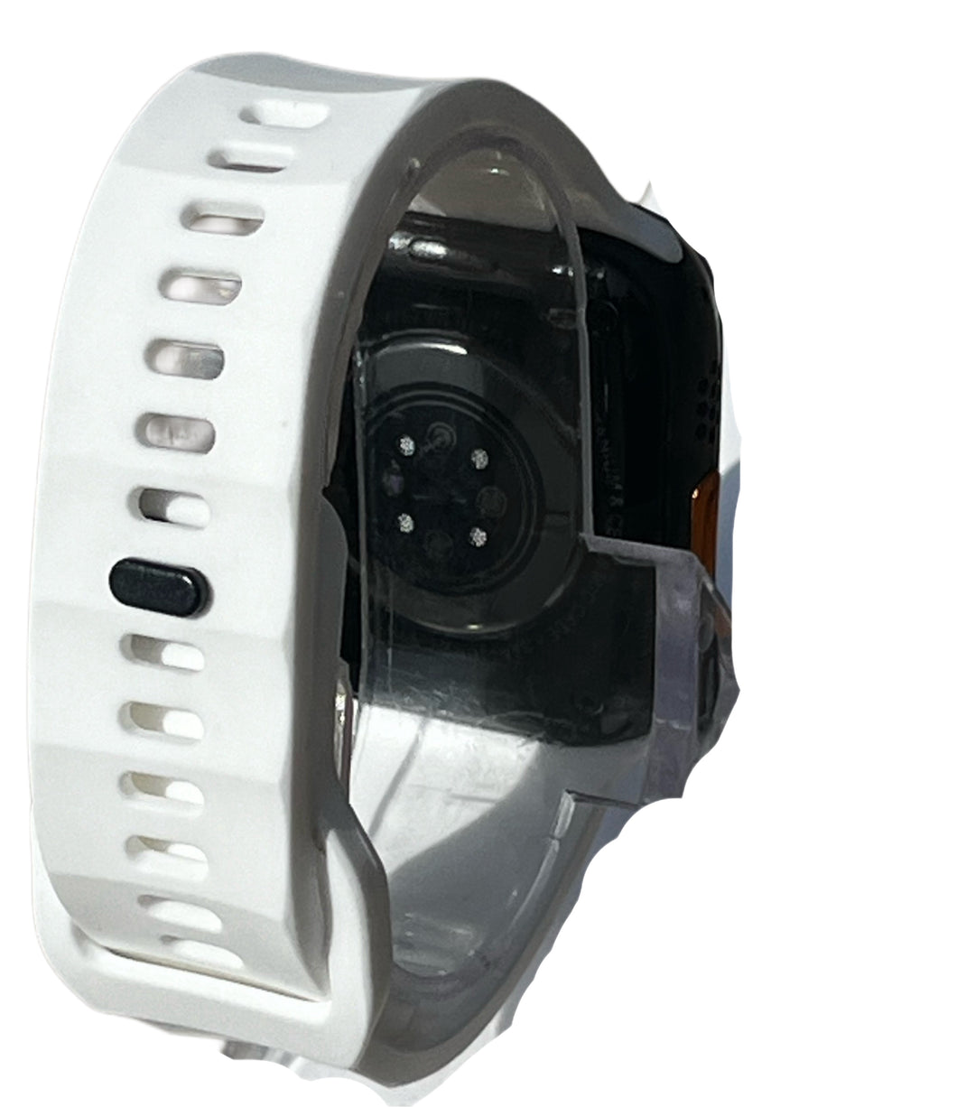 Silicone band for Apple Watch 42/44/45/49 white ( استراب الساعه و ليس ساعه )
