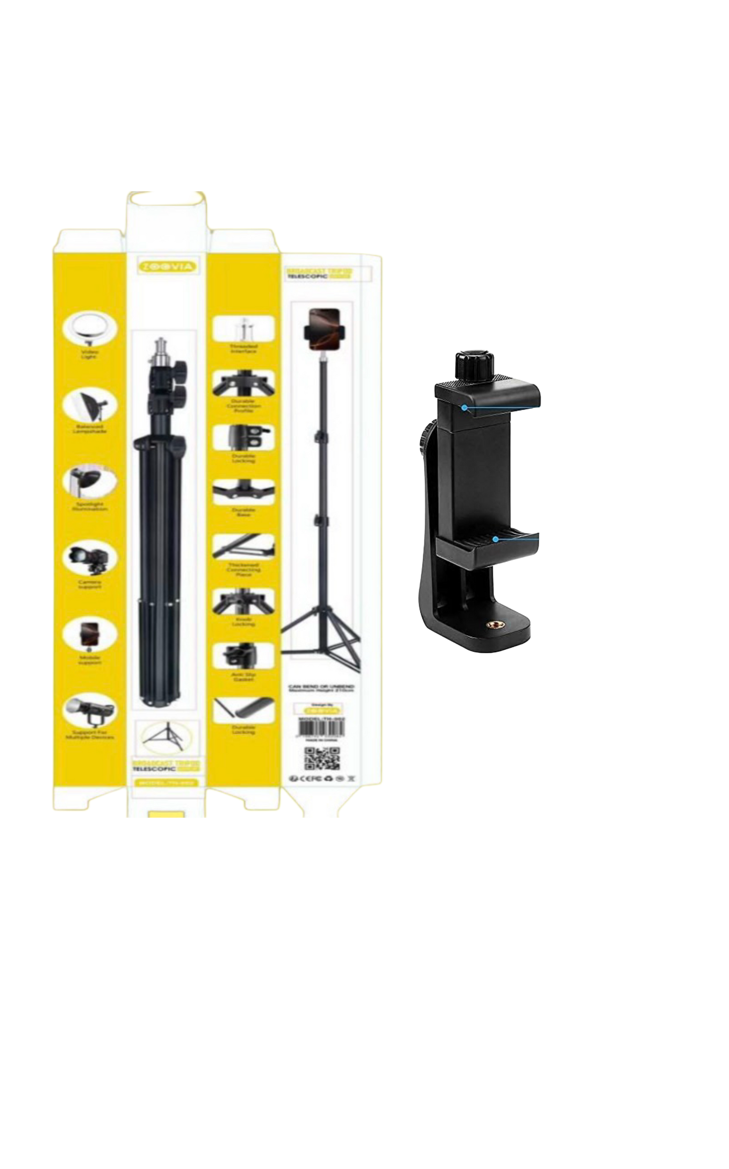 ZOOVIA BROADCAST TRIPOD TELESCOPIC SUPPORT TH-002