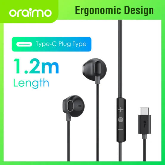 Oraimo Type-C wired-earphone ,blue