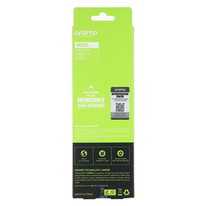 Oraimo USB-A to lighting cable 1 meter ( 5PCS )