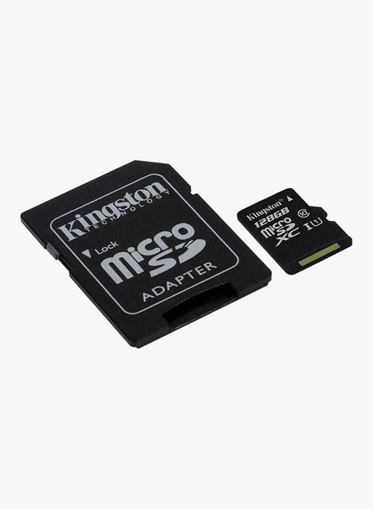 MicroSDHC Class 10 Canvas Flash Memory Card With Adapter 128 GB
