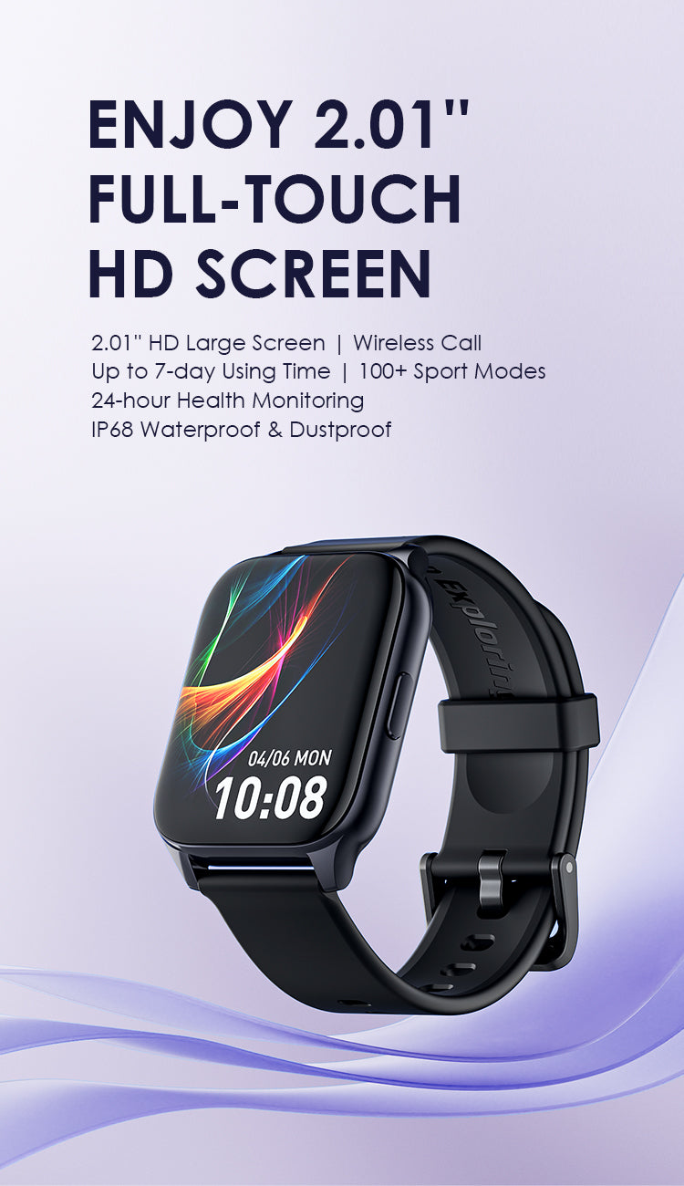 Oraimo Watch 4 Plus 2.01 inch HD 500 nits bright display