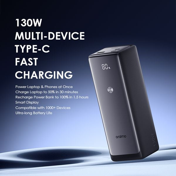 oraimo PowerJet 130 باور بانك 27600 مللي أمبير 130 واط