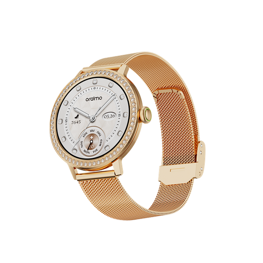 Oraimo Watch Muse 2 (OSW-833N) – 1.32" AMOLED Smartwatch with HD Calling, Gold