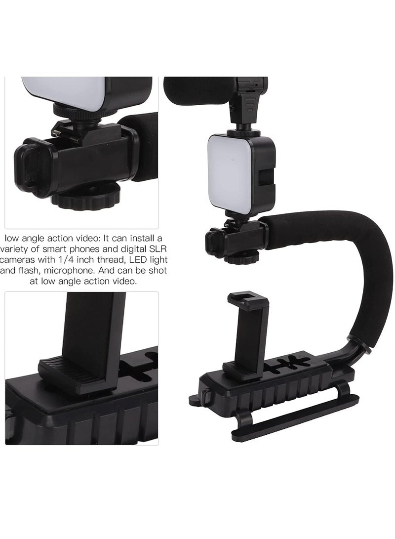 Plokama PK-777 Professional Photography Kit with HD Microphone, 7W LED Flash, and Tripod for Phones and Cameras - Black