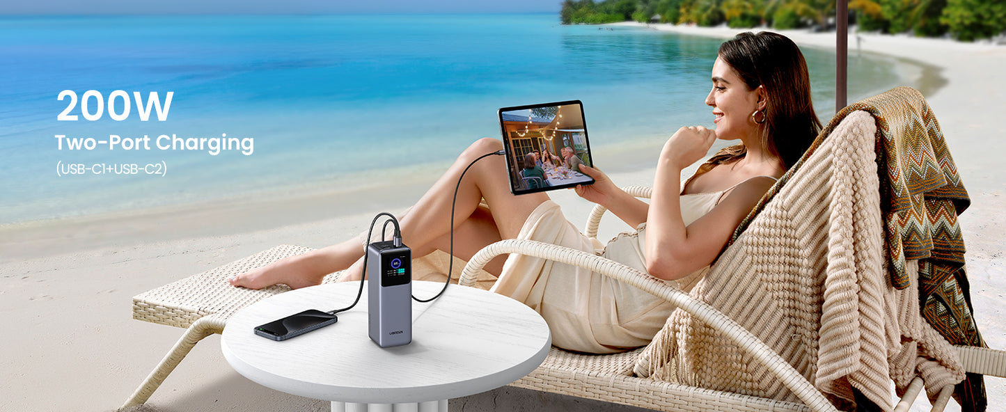 UGREEN Nexode Power Bank 25000mAh 200W with Smart Digital Display