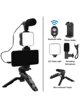 Load image into Gallery viewer, (PK-771) Video Recording Kit for Video Shooting and YouTube Video Recording for Any Mobile Phone or Digital Camera with LED Light Microphone and Phone Holder
