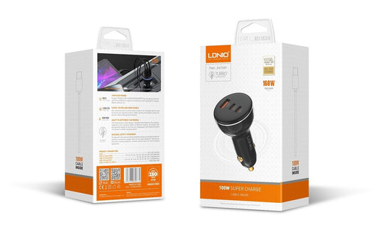 160W 3 USB Super Fast Car charger