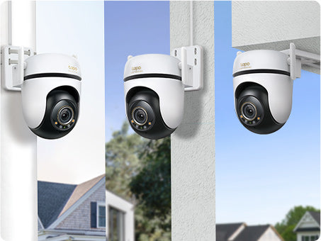 Tapo C530WS multiple installation options — wall, ceiling, or pole mounting