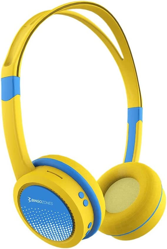 Bingozones B19 Kid's Headphones with Microphone and 85db Volume Limit for School - Yellow
