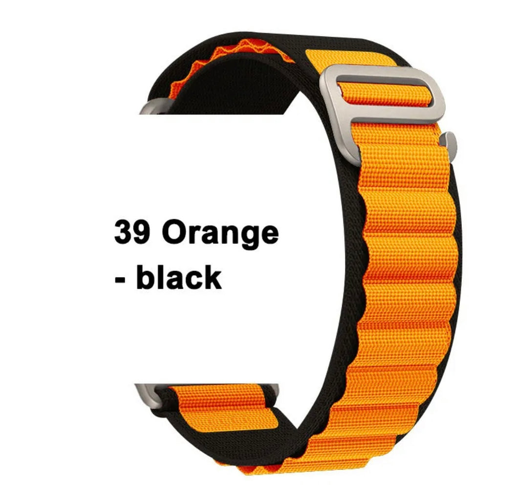 Apple Watch band 42/44/45/49 , orange-black
