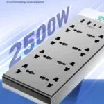 LDNIO Universal Power Strip – 13-in-1 with 65W PD Fast Charging (8 Universal Outlets, USB-C, Lightning, USB-A)