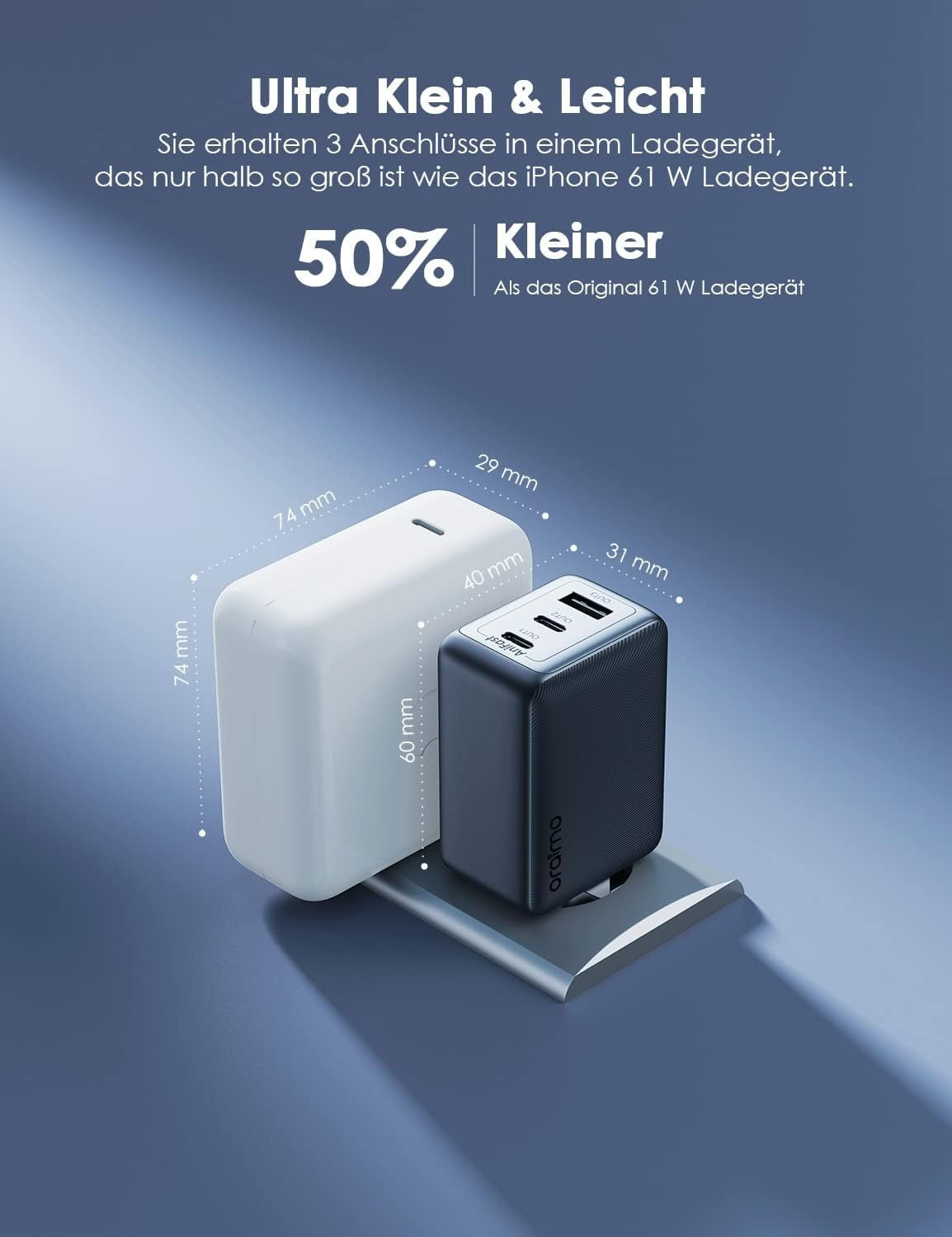 Oraimo hyperGan 65 watt usb-c charger