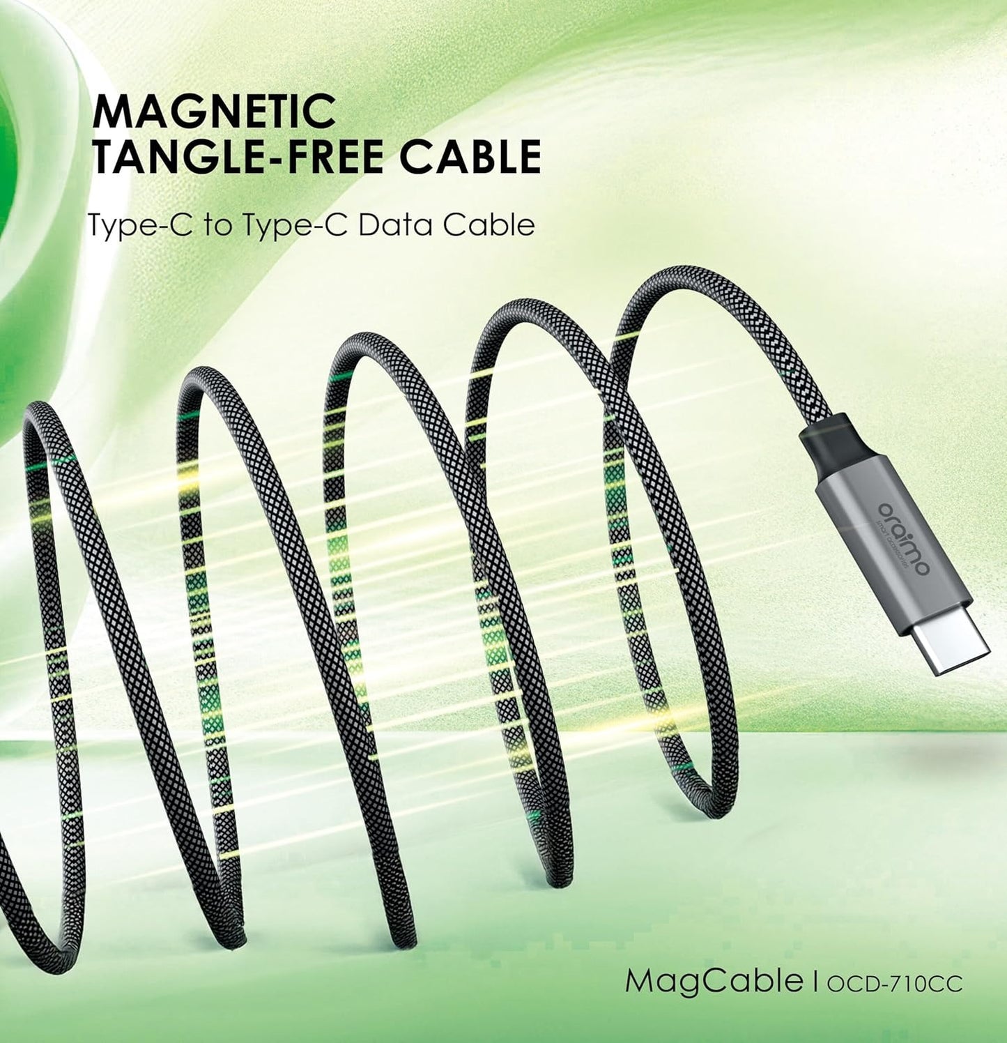 Oraimo OCD-710CC MagCable USB-C to USB-C Cable — 1M, PD 60W Fast Charging