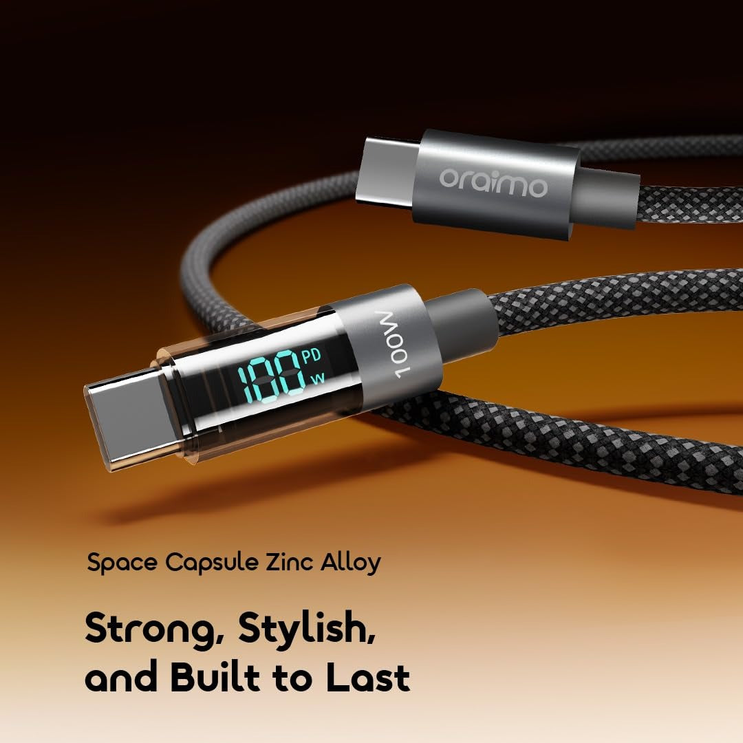 Oraimo OCD-175CC 100W USB-C to USB-C Fast Charging Cable-1.2M