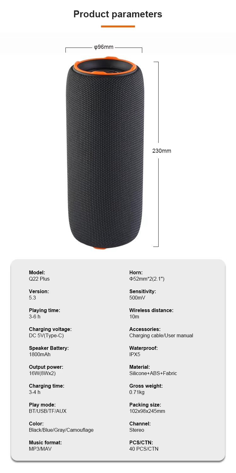 KISNOLI Bluetooth Speaker Q22+