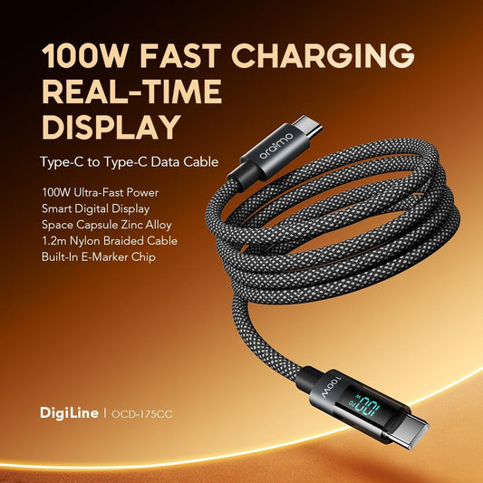 Oraimo OCD-175CC 100W USB-C to USB-C Fast Charging Cable-1.2M