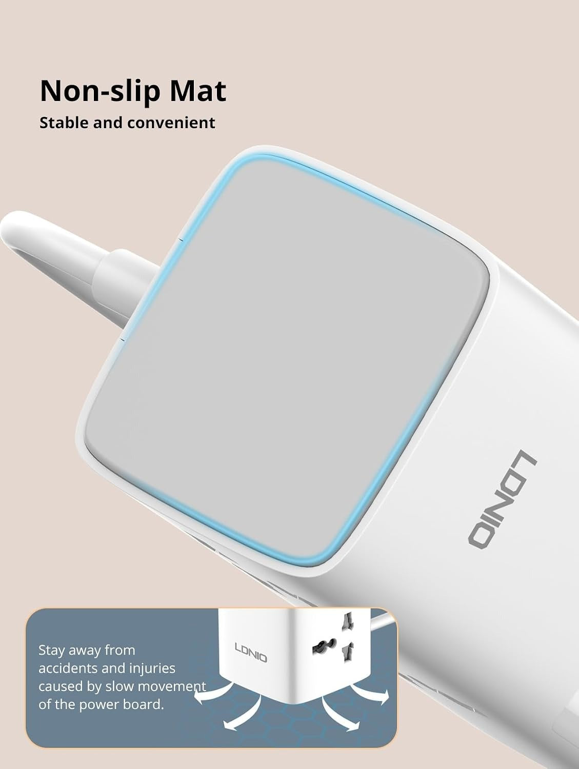 LDNIO SC4383 Tower Extension Power Socket – 70W Super Fast Charging, 2500W High Power, GaN Technology