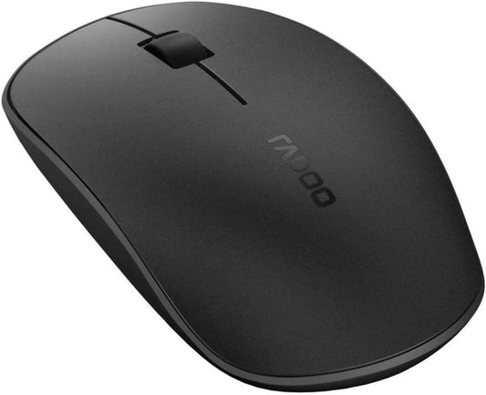 Rapoo M200 Silent Mouse, Bluetooth and Wireless (2.4 GHz) via USB, Quiet Buttons, 1300 DPI, Black