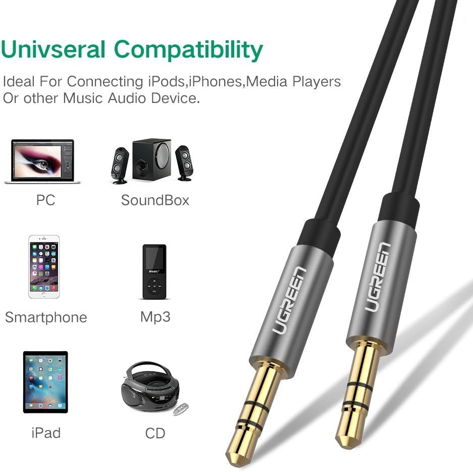 UGREEN Audio Cable 3.5mm male to 3.5mm male AUX cable 5 Meters (10737)
