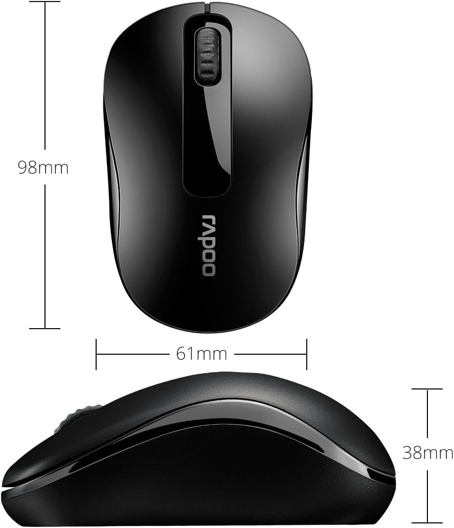 Rapoo M10 Plus 2.4Ghz Wireless Optical Mouse Black
