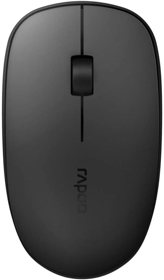 Rapoo M200 Silent Mouse, Bluetooth and Wireless (2.4 GHz) via USB, Quiet Buttons, 1300 DPI, Black
