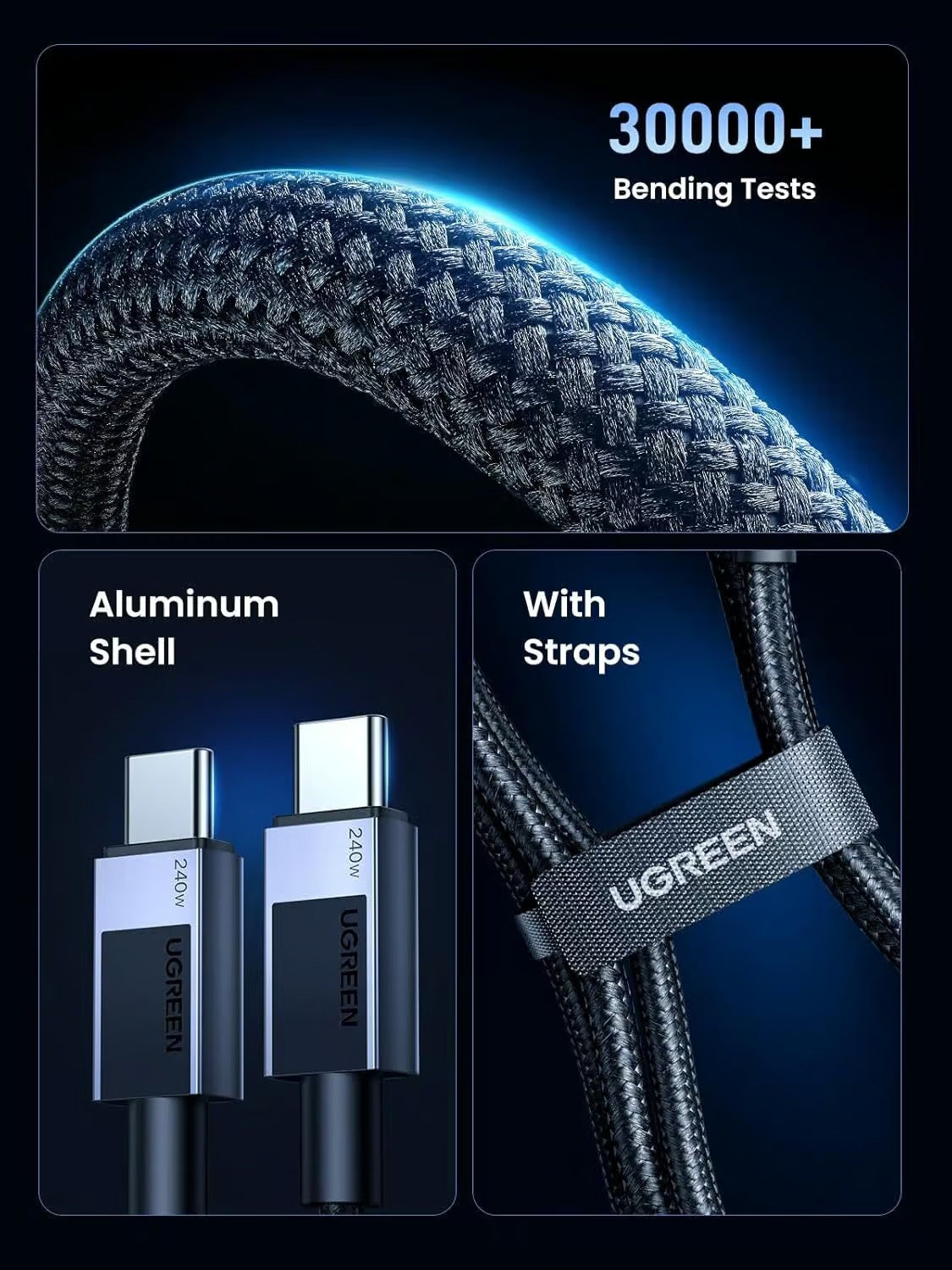 UGREEN L513 USB-C to USB-C PD 240W Aluminum Braid Cable 5A