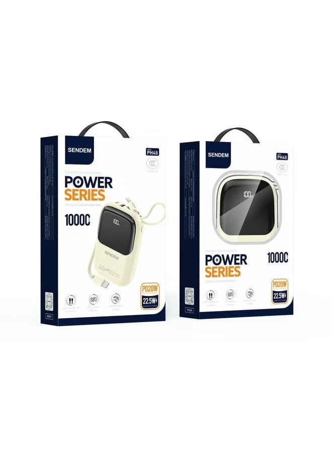 10000mAh 22.5W Fast Charge Dual Wire Fast Power Bank PH-116 Series LED power display