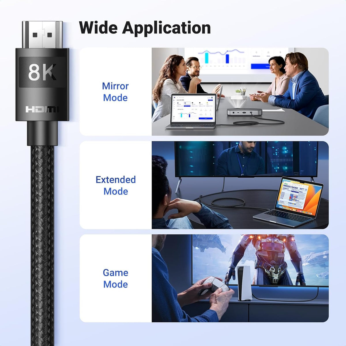 UGREEN 8K HDMI Cable Male to Male Braided 3m ( 40181 / HD150)