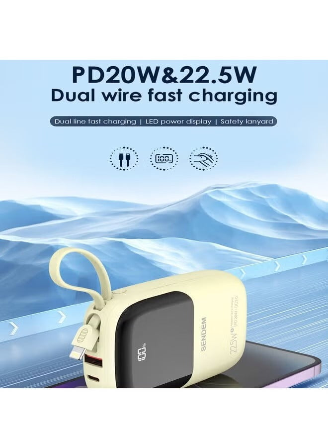 10000mAh 22.5W Fast Charge Dual Wire Fast Power Bank PH-116 Series LED power display