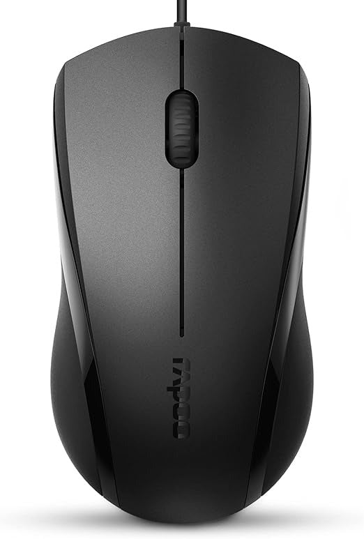 Rapoo Wired Optical Mouse BLACK 1000 DPI N1200 silent