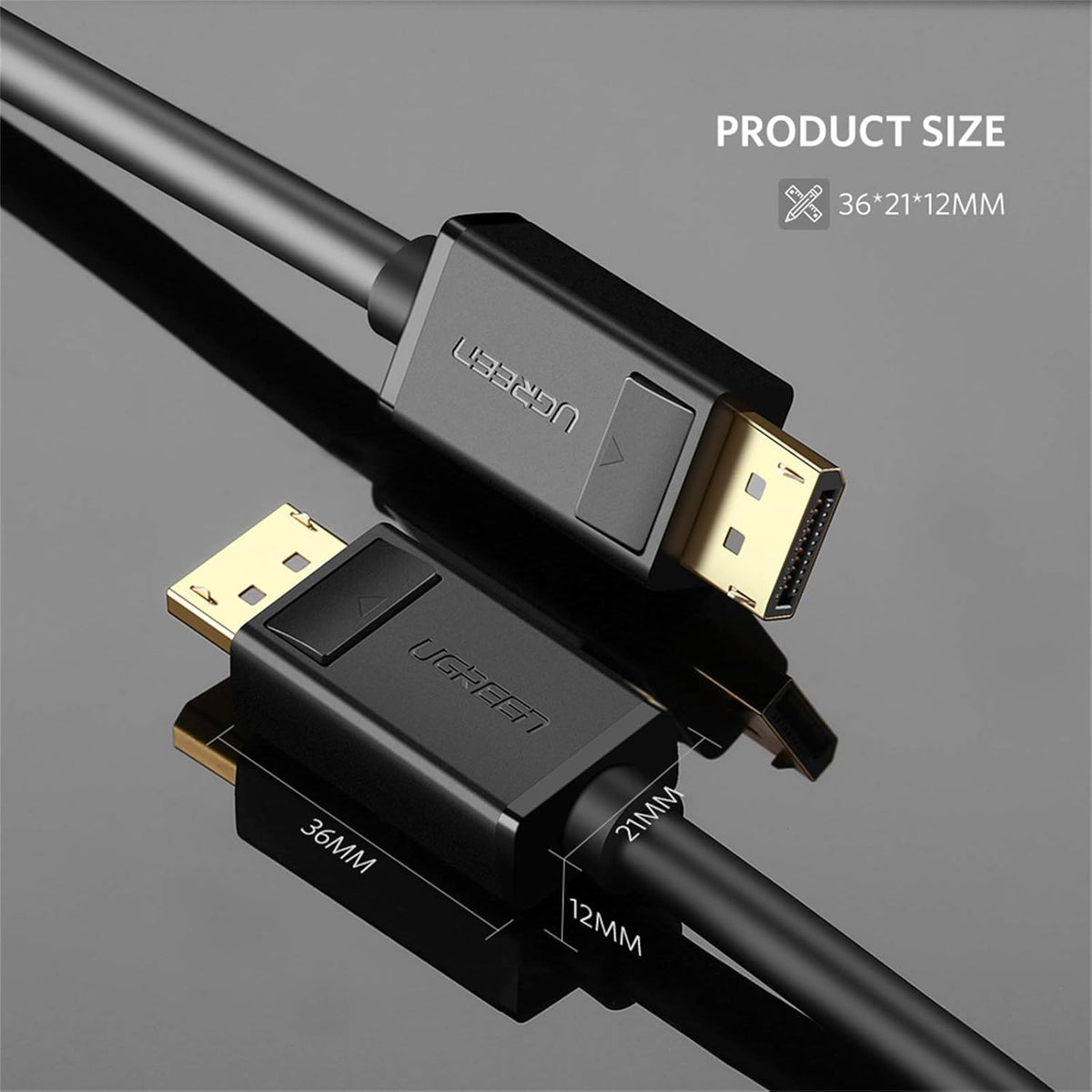 كابل Ugreen DisplayPort ذكر إلى ذكر بطول 102 (أسود)