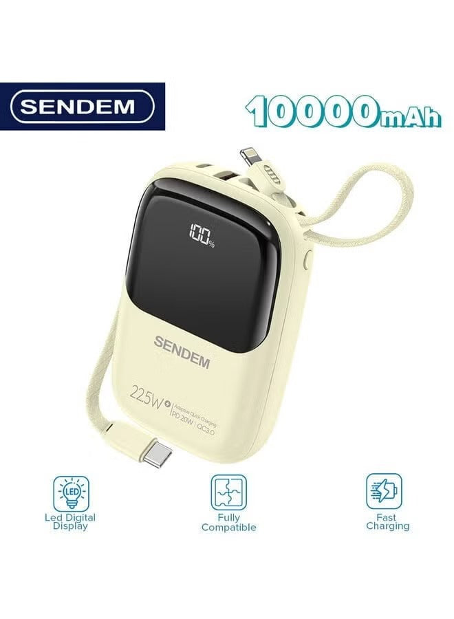 10000mAh 22.5W Fast Charge Dual Wire Fast Power Bank PH-116 Series LED power display