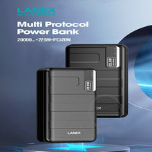 Load image into Gallery viewer, Lanex Powerbank 20.000mAh Dual Output PD20w + 22.5w Quick Charge
