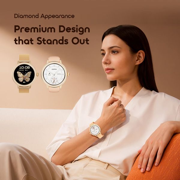 Oraimo Watch Muse 2 (OSW-833N) – 1.32" AMOLED Smartwatch with HD Calling, Gold