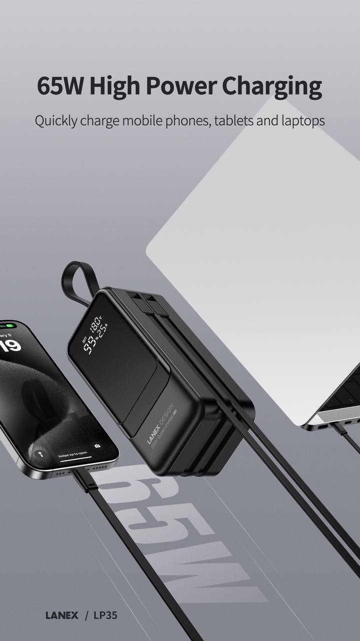 LANEX 65 Watt Power Bank , 20000 mAh