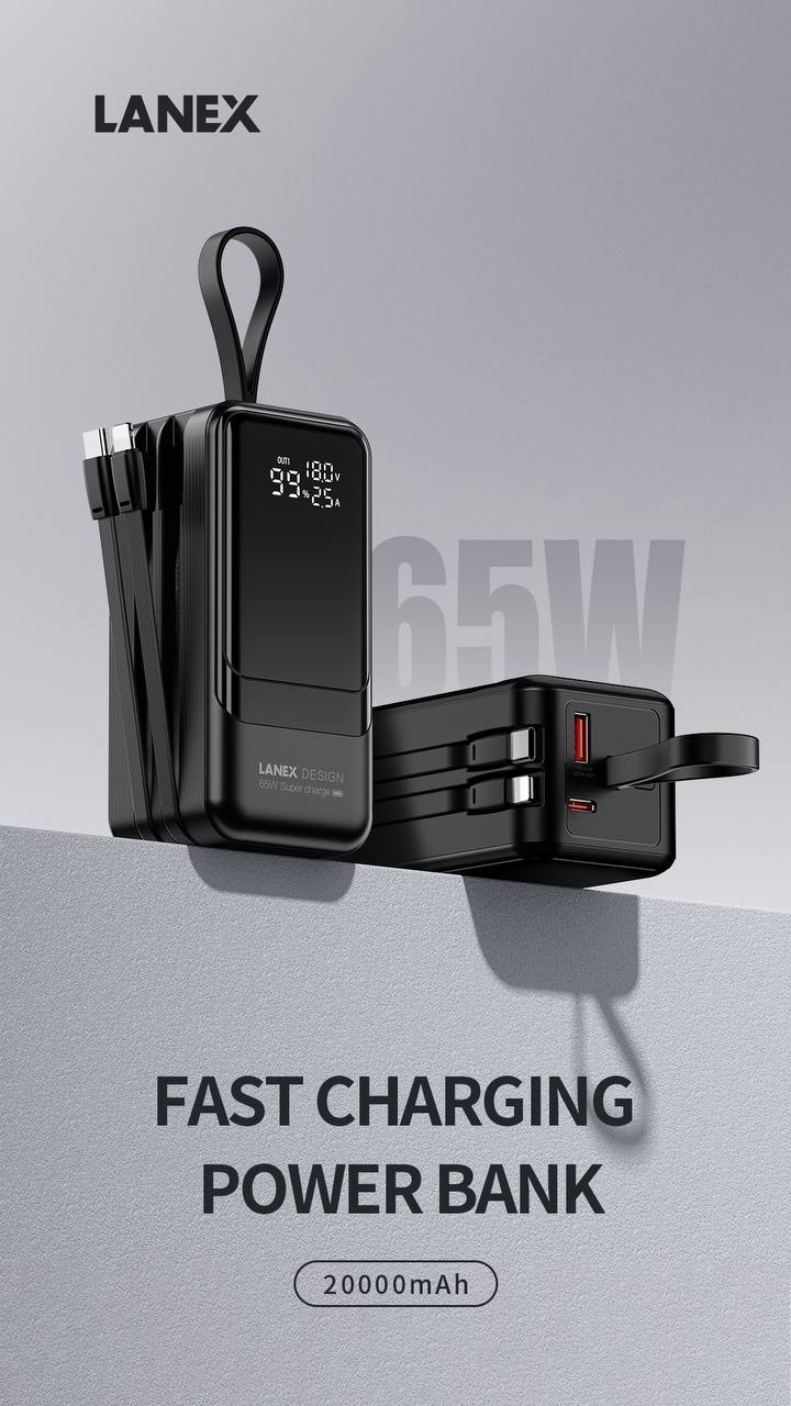 LANEX 65 Watt Power Bank , 20000 mAh