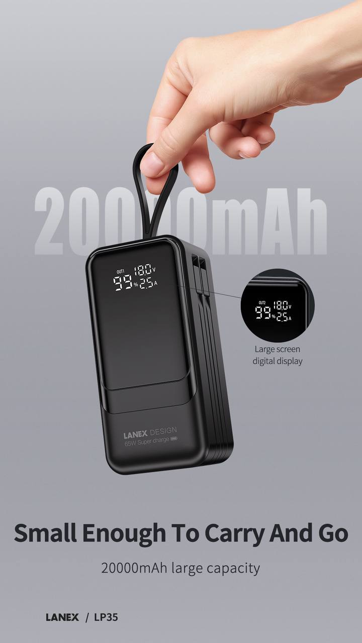 LANEX 65 Watt Power Bank , 20000 mAh