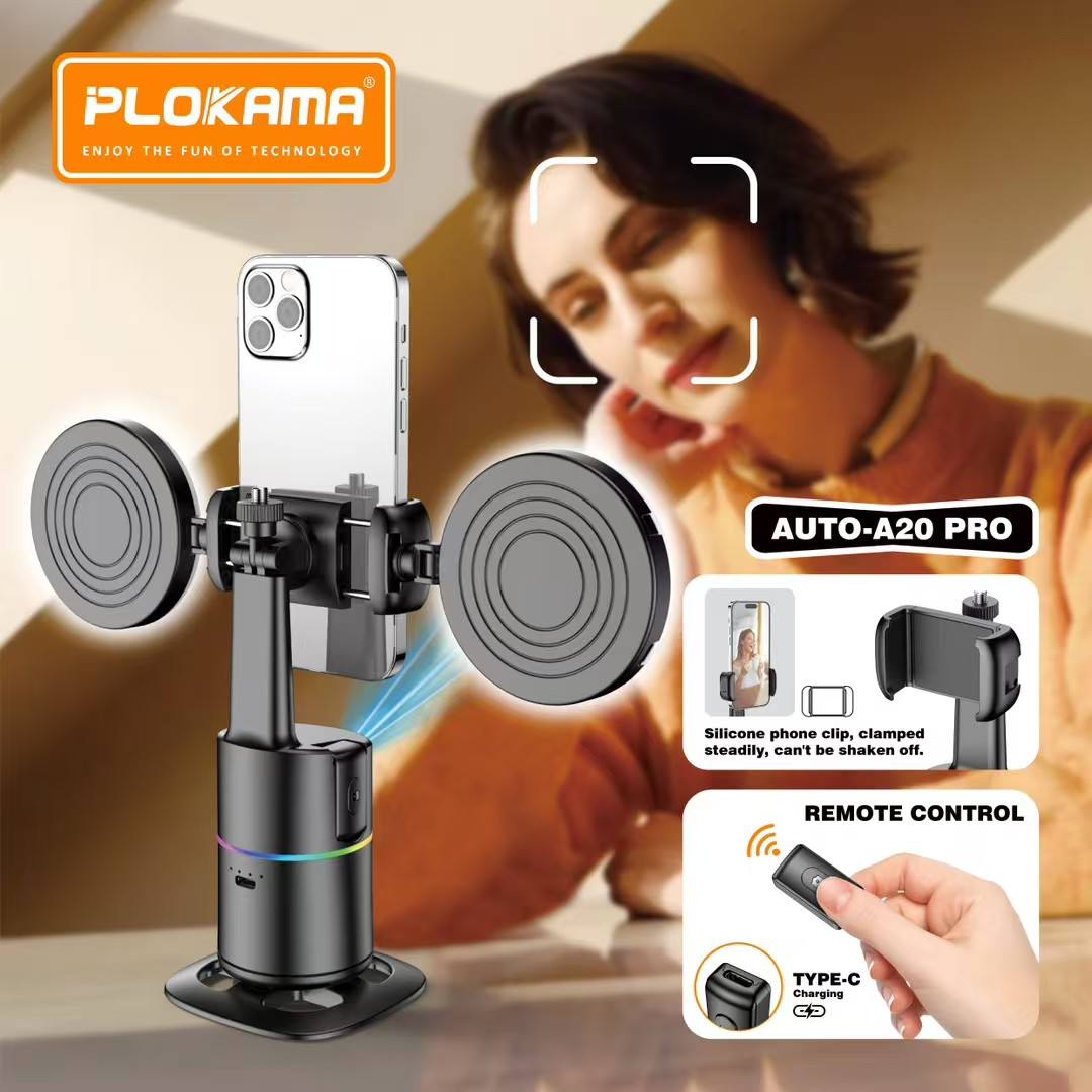 PoLkama A20-PRO Mobile Phone Stabilizer with 360° Face Tracking, SELFIE Type-C Port & Remote