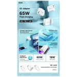 Remax RP-U125 Kiddy Series Dual Port USB Type-C And Type A Fast Charger UK 65W - White