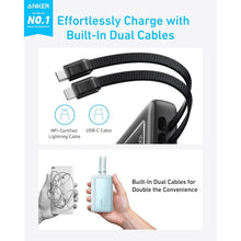 Load image into Gallery viewer, Anker Zolo Powerbank 10000mAh 30W Fast Portable Charger Built-in USB-C Lightning Cables A1680
